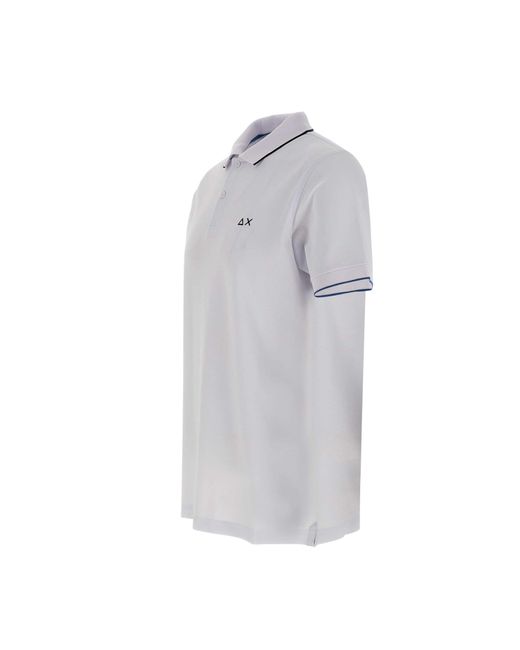 Sun 68 Gray Small Stripe Cotton Polo Shirt for men