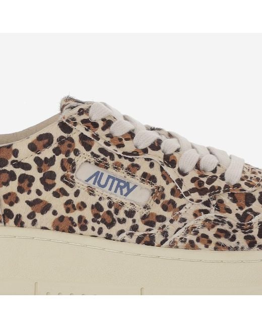 Autry Gray Sneakers Medalist Low Pony Skin Cow Leather Trainers