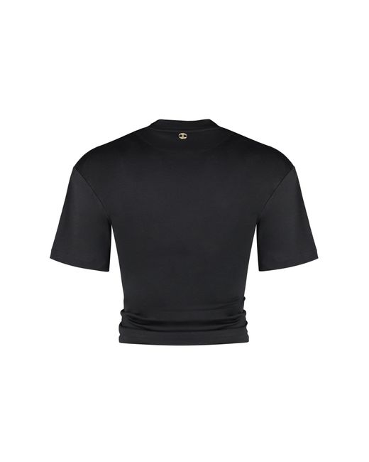 Rabanne Black Cotton Crew-Neck T-Shirt