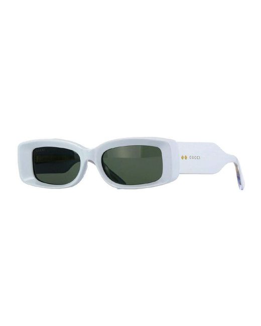 Gucci Green Sunglasses Rectangle Full Rim, Light Frame And Lens Gg1528S004