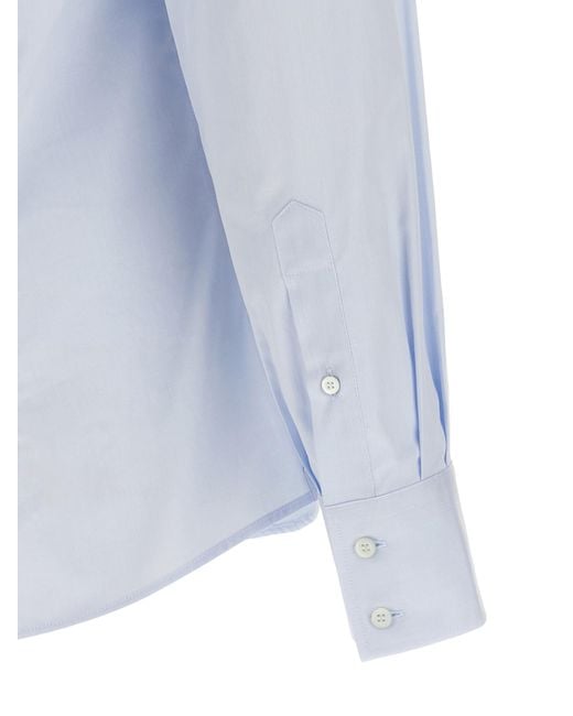 Brunello Cucinelli Blue Cotton Blouse for men