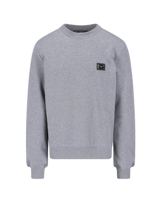 Dolce & Gabbana Logo Crewneck Sweatshirt in Grey for Men | Lyst UK