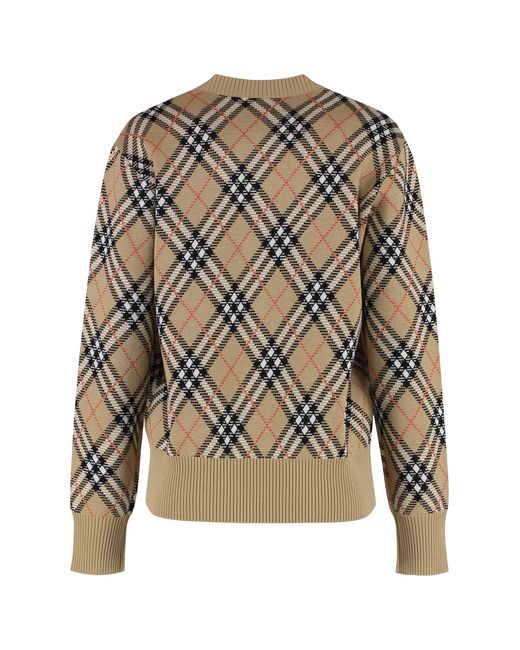 Burberry Multicolor Pullover Wool-Blend Check