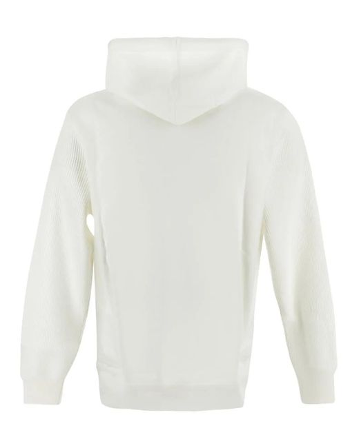 Brunello Cucinelli White Knitted Hoodie for men