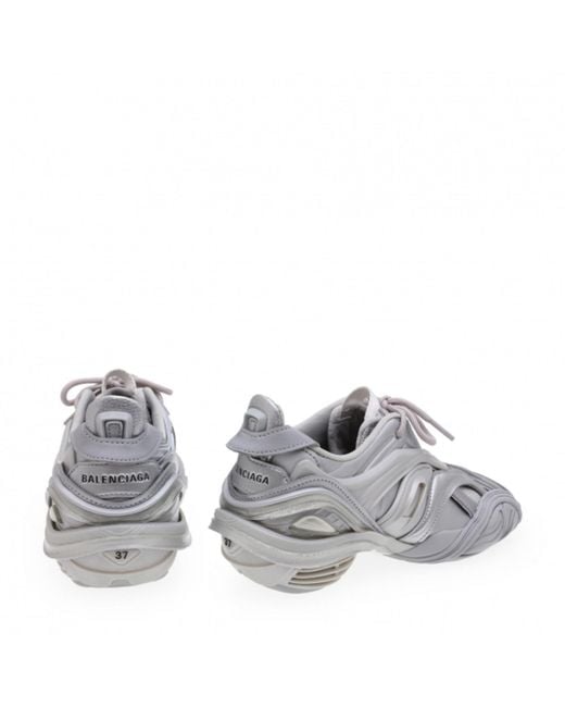 Balenciaga Gray Metallic Low-Top Sneakers