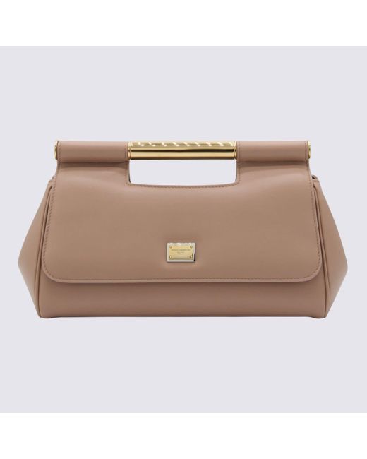 Dolce & Gabbana Brown Medium Leather Top Handle Bag