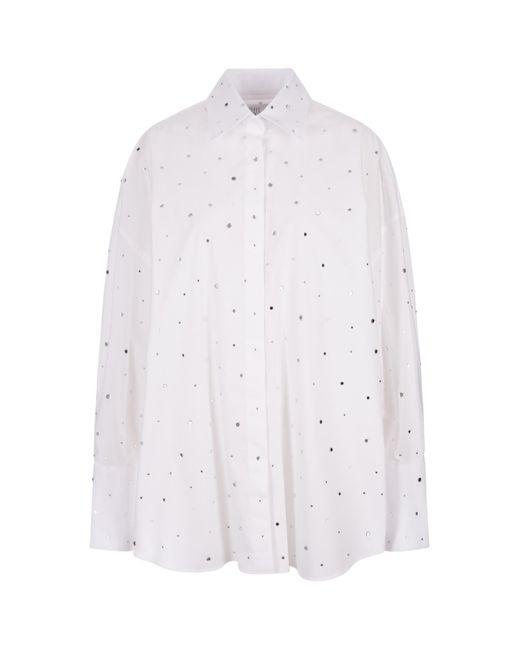 GIUSEPPE DI MORABITO White Over Fit Shirt With All-Over Stass