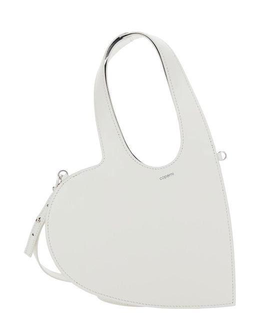 Coperni White Baby Heart Heart Shaped Crossbody Bag With Adjustable And Removable Shoulder Strap
