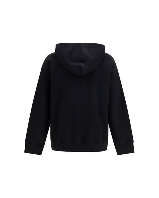 MM6 by Maison Margiela Black Cotton Hoodie Sweatshirts for men