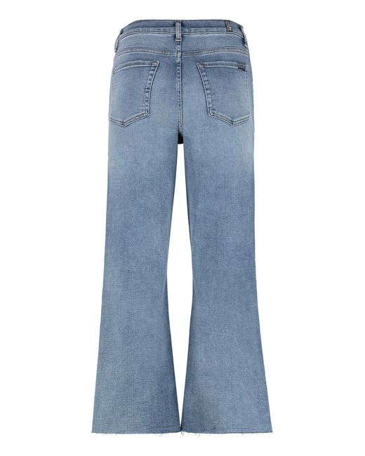 7 For All Mankind Blue Cropped Jeans Alexa Cotton