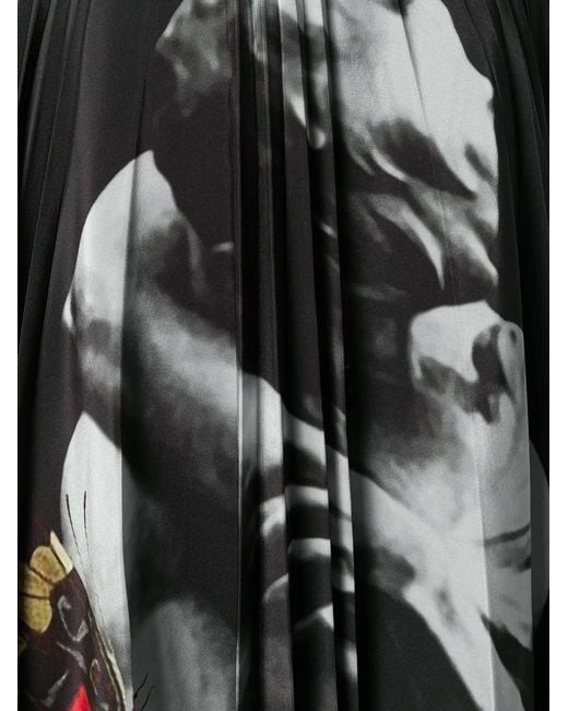 Valentino Black X Undercover Print Pleated Skirt