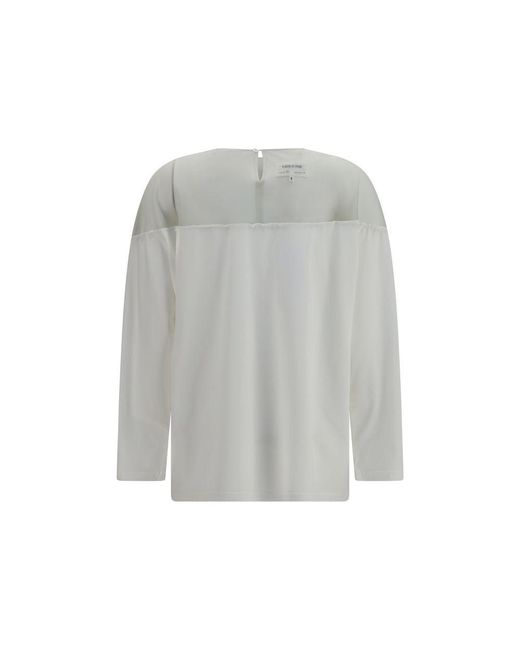 MM6 by Maison Margiela Gray Cotton Long Sleeve T-Shirt