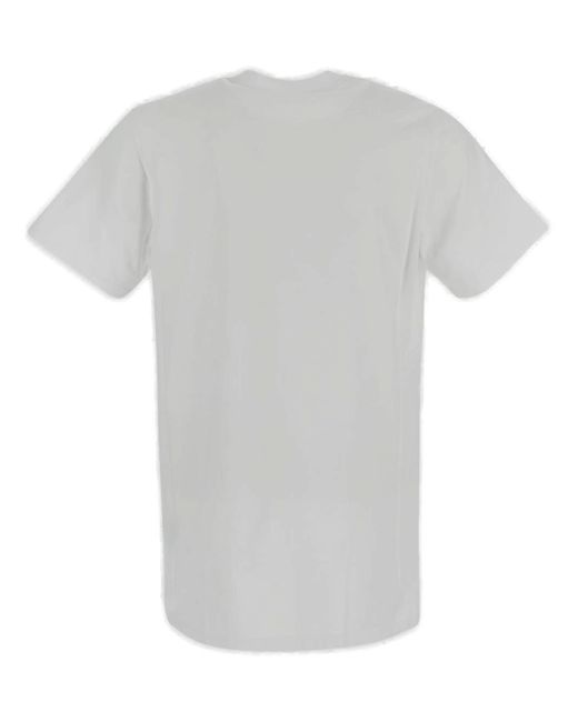 Moncler White Logo Patch Crewneck T-Shirt for men