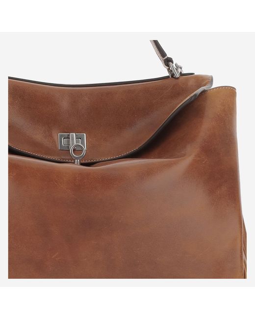 Balenciaga Brown Shoulder Bag Rodeo Domesticated Lamb Leather