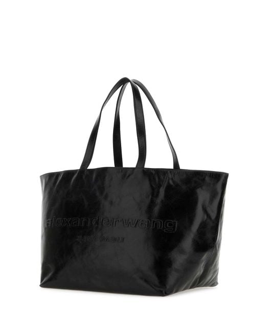 Alexander Wang Black Leather Large Punch Shopping Bag