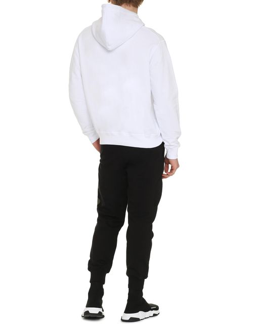 DSquared² White Cotton Hoodie Jumpers for men
