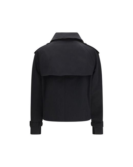Burberry Black Cotton Trench Coat
