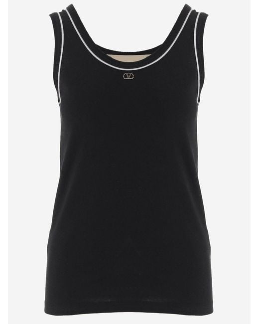 Valentino Black Tank Top Cotton
