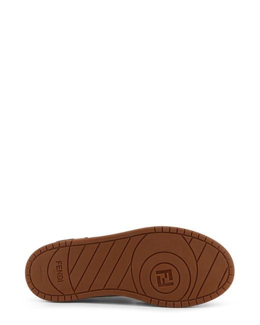 Fendi Black Match Leather Low-Top Sneakers for men