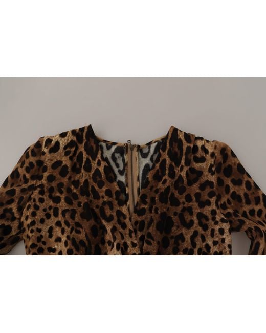 Dolce & Gabbana Black Leopard Wrap A-Line Maxi Viscose Dress