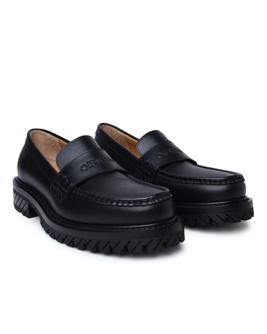 Off-White c/o Virgil Abloh Black Leather Loafers