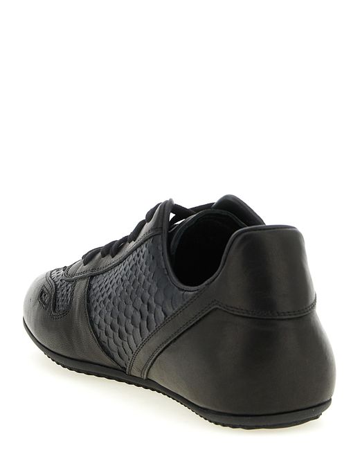 Rick Owens Black Lamb Leather Low Top Sneakers for men