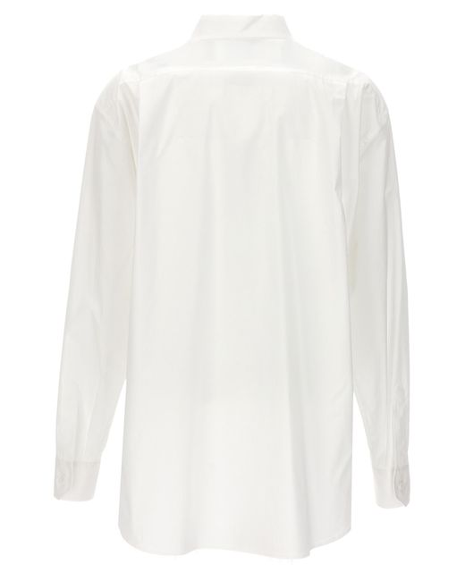 Moschino White Tailored Stretch Cotton Poplin Shirt With Front Pocket