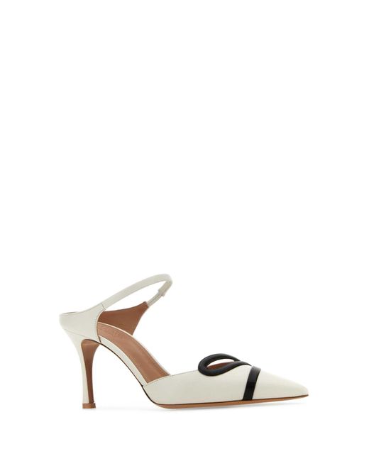 Malone Souliers White Leather Bonnie Mules