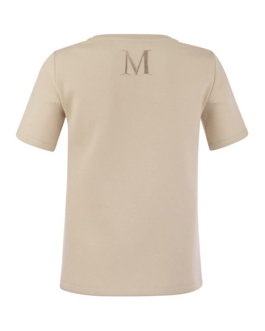Max Mara Natural Fianco Scuba Jersey T Shirt With Logo
