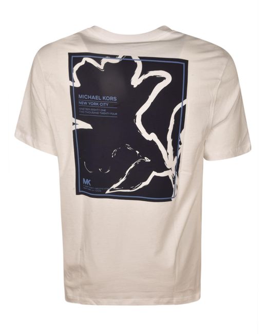 Michael Kors White Logo Printed T-Shirt for men