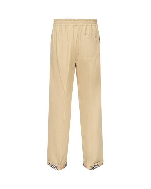 Burberry Natural Gabardine Trousers for men