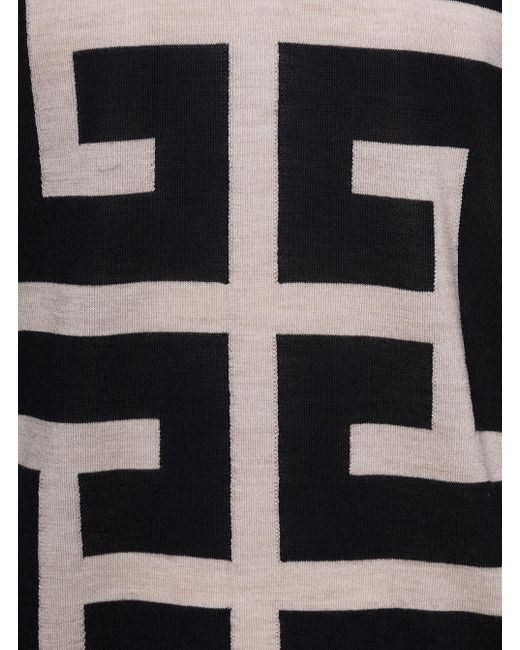 Balmain Black Sweater With Maxi Monogram In Wool for men