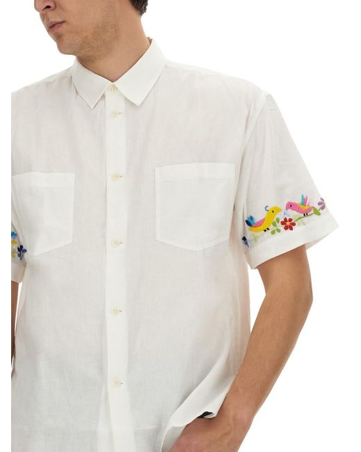 YMC White Shirt With Embroidery for men