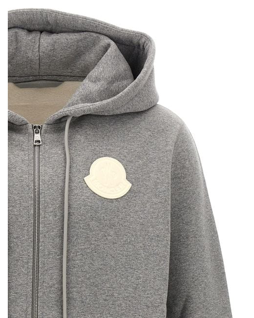 Moncler Gray Logo Hoodie for men