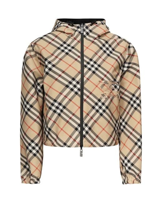 Burberry Metallic Reversible Cropped Check Jacket