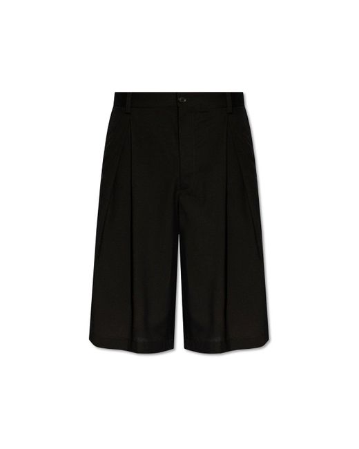 Emporio Armani Black Wool Shorts, for men