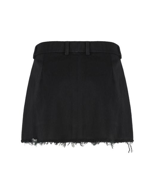 Balenciaga Black Wool Mini Skirt