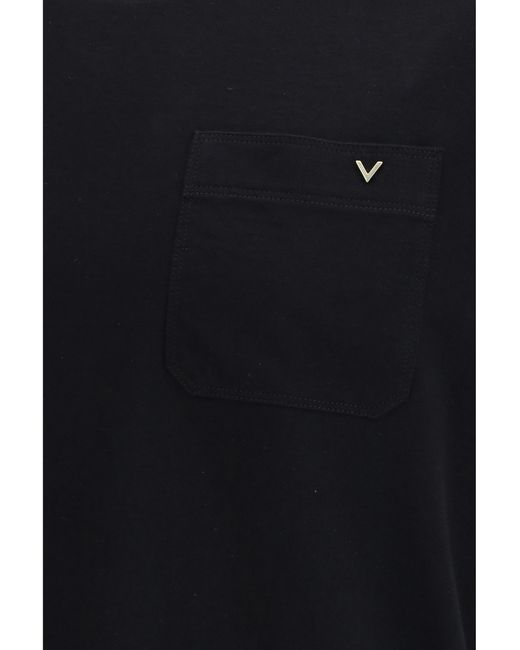 Valentino Black Cotton T-Shirt With Vgold T-Shirts for men
