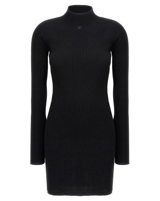 Courreges Black 'Solar Light Rib' Dress