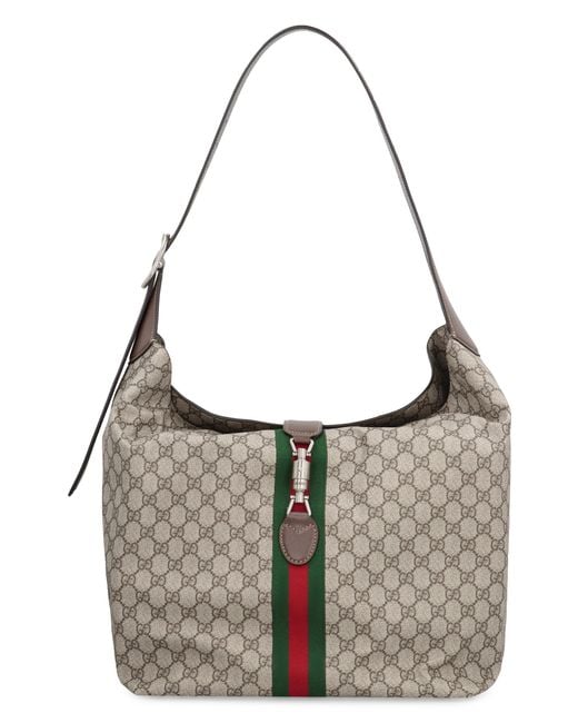 Gucci Gray Shoulder Bag Jackie Gg Supreme Cotton Tote for men