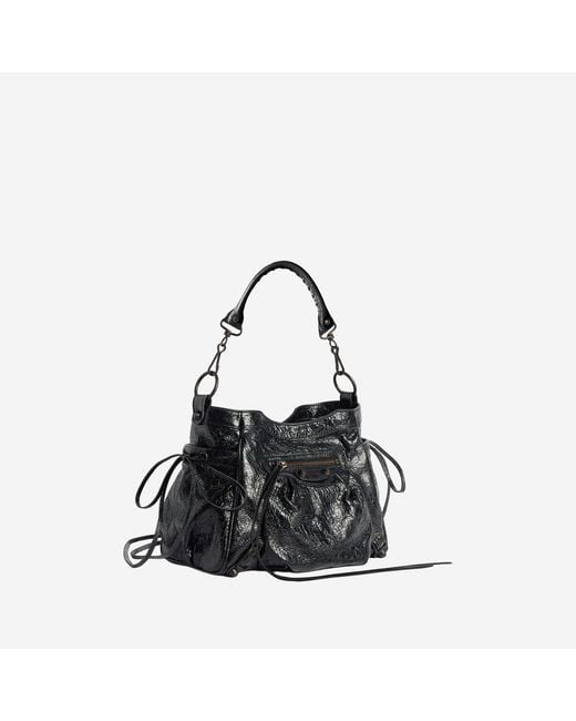 Balenciaga Black Bucket Bag Le City Leather Domesticated Lamb Shoulder