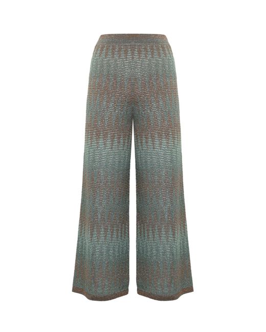 D.exterior Gray Patterned Viscose Trousers