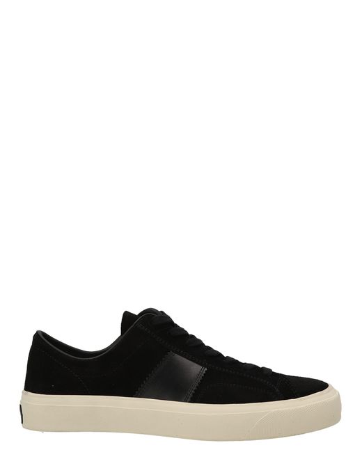 Tom Ford Black Suede Low Top Sneakers Shoes for men