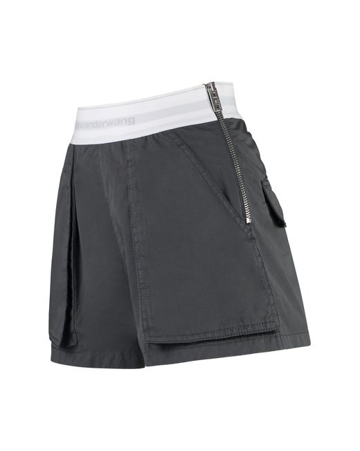 Alexander Wang Gray Rave Cotton Cargo-Shorts