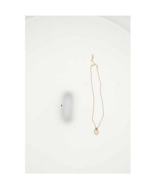 Dior White Necklace Oblique Crystal Necklaces