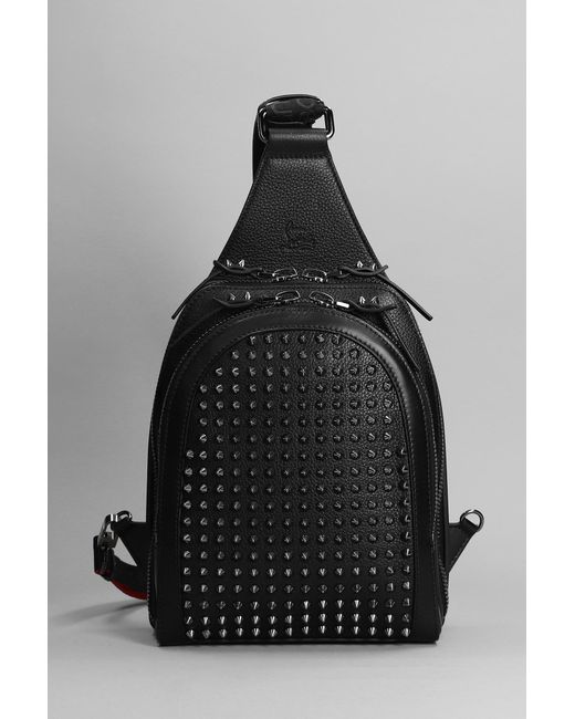 Christian Louboutin Shoulder Bag In Black Leather for men