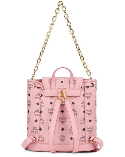 MCM Pink Backpack Synthetic Leather Polyurethane Backpacks