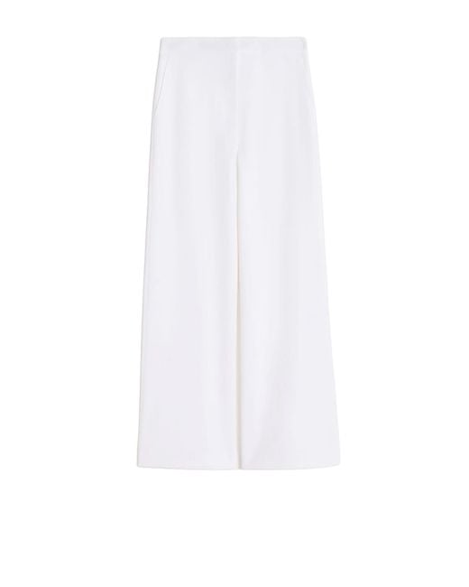 Max Mara White Trousers Cotone