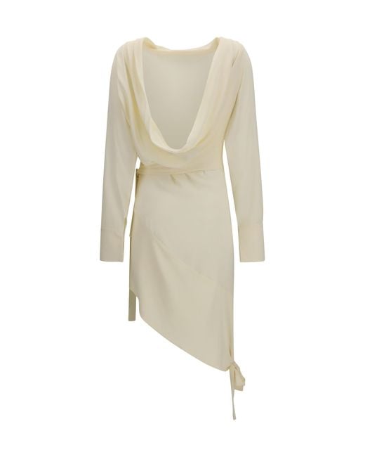 Francesco Murano Natural Chemisier Dress Acetate; Silk