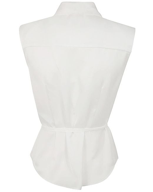 Blugirl Blumarine White Sleeveless Shirt